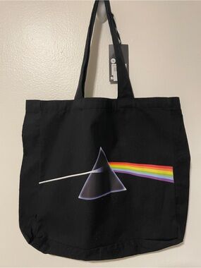 Pink Floyd Dark Side of the Moon Tote Bag Black Canvas RockSax Band Merch NWT